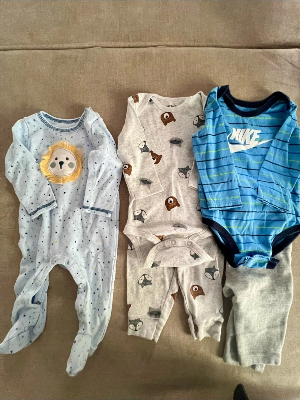 Nike Gray Sweatshirt with Mixed Baby Clothing Set in Blue, Gray, Green, Brown